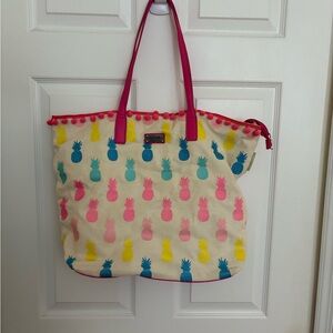 Caribbean Joe Colorful Pineapple Tote Bag